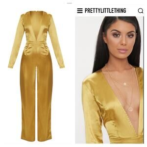 New Satin Plunge Jumpsuit
